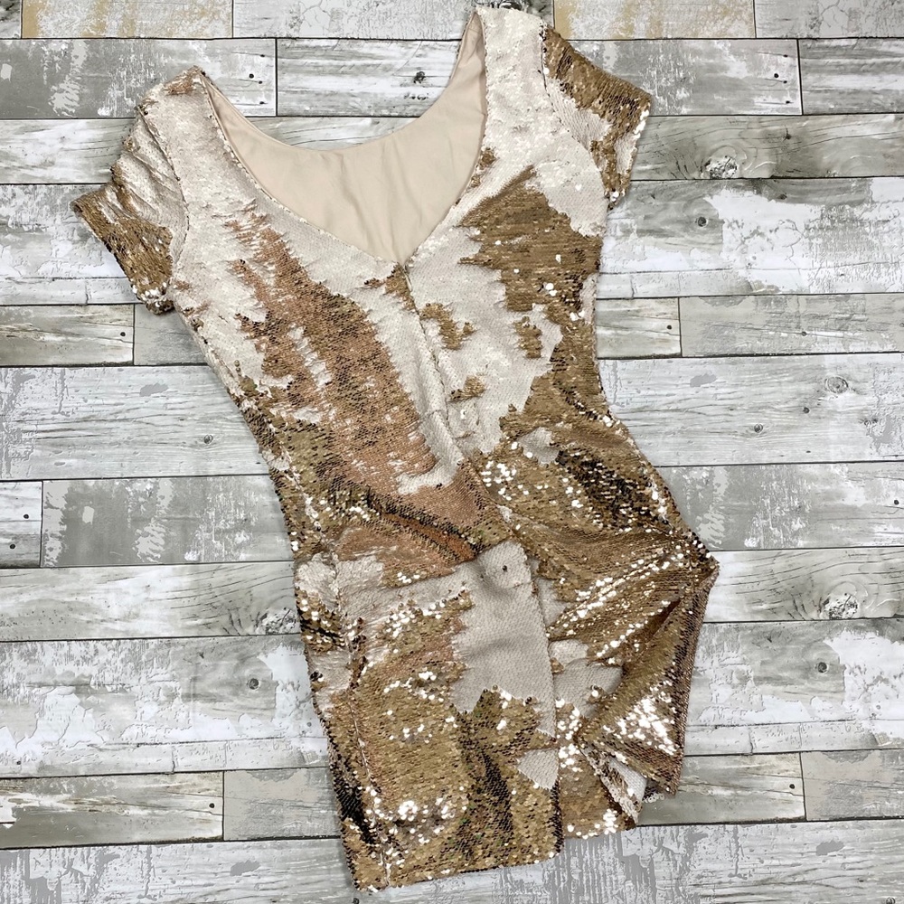 Ark & Co Gold Sequin Mini Dress